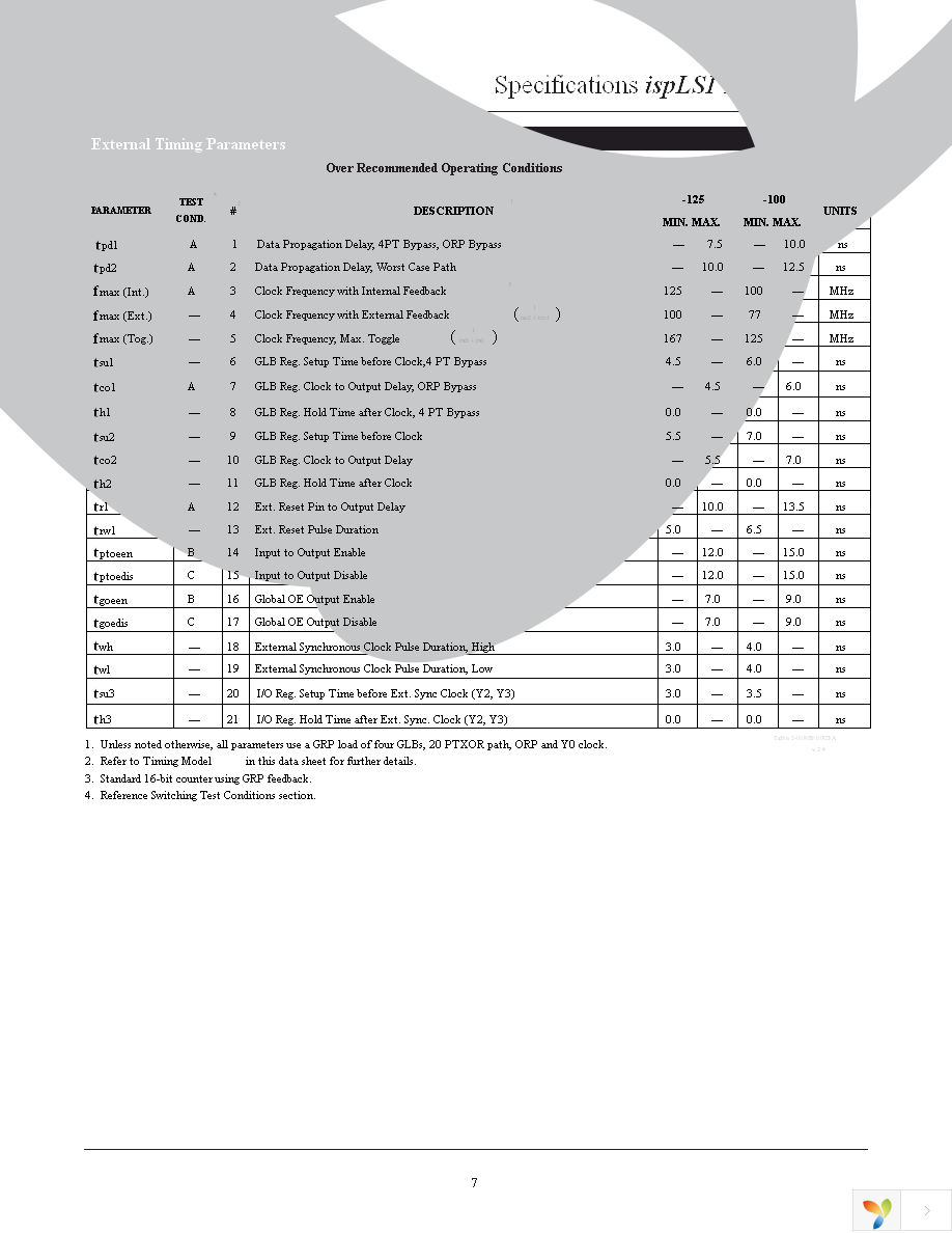 ISPLSI 1032EA-100LT100 Page 7